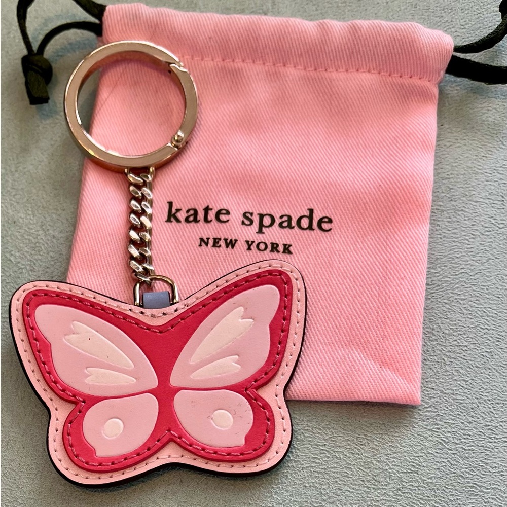 Kate Spade Rare  Pink and Blue Butterfly Keychain NWOT Matches Crossbody